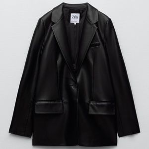 *Sold Out* Zara Black Faux Leather Blazer